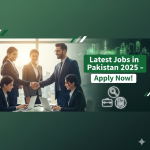 Pakistani job seekers discussing Latest Jobs in Pakistan during a team meeting in a modern office
